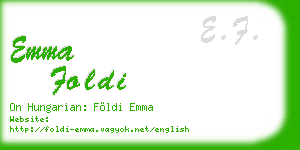 emma foldi business card